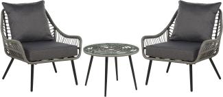 Bistro Set mit Kissen LAURETO Grau