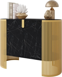 Kommode Fahugin Gold (Farbe: Gold / Black Pietra Grigia)