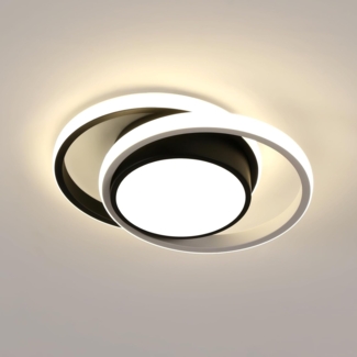 Comely LED Deckenlampe, 32W 3600LM LED Deckenleuchte Modern Runden Lampe für Schlafzimmer Badezimmer Küche Balkon, Dia 28cm, Natürliches Licht 4500K, Schwarz