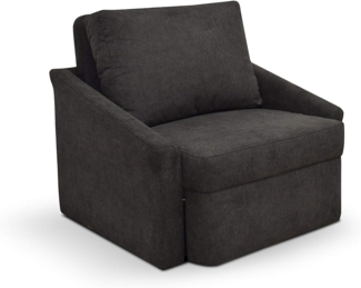 Domo Collection Relax Boxspringsessel / Sessel mit Boxspring und Schlaffunktion / Dauerschläfer fürs Gästezimmer / Maße: 108/96/86 cm (B/T/H) / Farbe: dunkelgrau (grau)