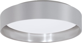 Eglo 31623 LED Deckenlampe MASERLO Textil grau/silber max. 18W 3000K H:8,2cm Ø40,5cm