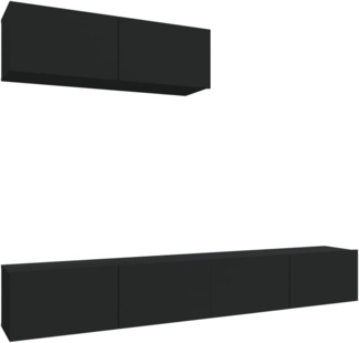 vidaXL 3-tlg. TV-Schrank-Set Schwarz Holzwerkstoff 3114479