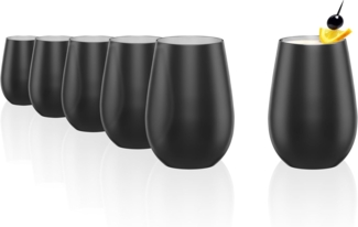 Stölzle Lausitz ELEMENTS Becher 465 ml schwarz-silber 6er Set - A