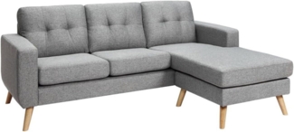 Vente-unique - Ecksofa - Ecke wechselbar - Stoff - Grau meliert - BARTOLOME