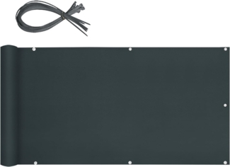 Sekey Balkon Sichtschutz Balkonabdeckung 90x700 cm, Balkonsichtschutz Balkonverkleidung Oxford mit Nylon Kabelbinder, Blickdicht Wasserdicht Windschutz, Anthrazit