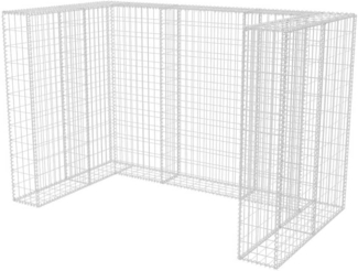 vidaXL Gabionen-Mülltonnenverkleidung für 2 Tonnen Stahl 180x100x120cm 142559