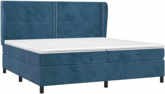 vidaXL Boxspringbett mit Matratze Dunkelblau 200x200 cm Samt, Härtegrad: H2 [3129175]