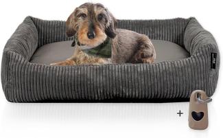 Rohrschneider Tierbett Hundebett Hundekorb Cordstoff, inkl. Gassibeutel