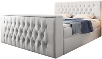 Boxspringbett Velano mit TV Lift und Stauraum 160x200 Weiß H2