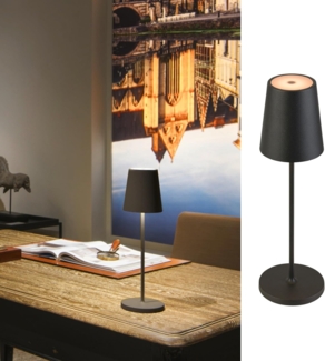 SLV VINOLINA TWO, Tischleuchte, Akku, IP65, 2200/2700/3000K, TOUCH, schwarz - Ambiente- Tisch- und Standleuchten