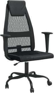 vidaXL Bürostuhl Höhenverstellbar Schwarz Netzstoff und Kunstleder 353023