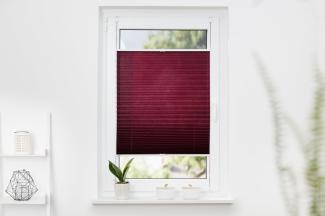 K-home Klemmfix-Plissee 95 x 130 cm (B x L) Bordeaux Lichtschutz +++ Moderne Crushed Optik +++