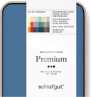 Schlafgut Spannbettlaken Premium, Mako-Zwirn-Jersey, Gummizug: rundum, (1 Stück), Zero Waste Verpackung, PREMIUM Qualität