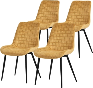 ML-DESIGN Stuhl Esszimmerstühle mit Rückenlehne moderne Design Lounge Küchenstühle (4 St), Polsterstuhl Esstischstühle 4er Set Küchenstuhl Samt