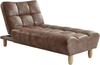 Recamiere Klappsofa Microfaser-Vintage-Look ESTEBAN - Braun