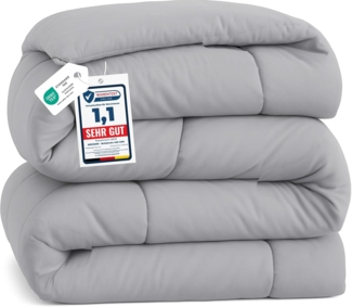 BEDSURE Bettdecke 135x200 Winterdecke 450gsm - Warm Winterdecke 135x200 cm für Winter, 200x135 Waschbar Dicke Winterbettdecke, Grau