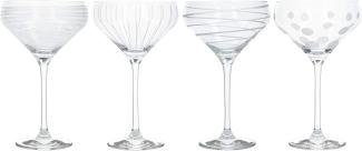 Mikasa Cheers Martinigläser, 290 ml, 4 Stück, Kristallglas, silber, 400 ml, Set of 4