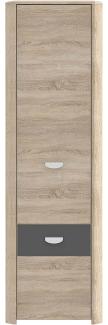 FORTE Yoop Kleiderschrank, Holzwerkstoff, Beige/Grau, 58,8 x 194,4 x 41,3 cm