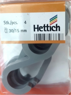 Hettich Kleiderhaken für Schrankrohre Kunststoff, 4 Stück