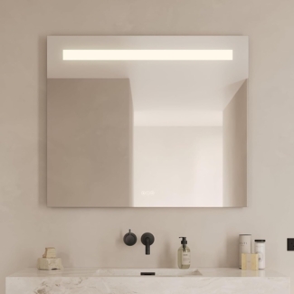 Loevschall Venice Quadratischer Spiegel mit Beleuchtung | Led Spiegel Mit Touch-Schalter 100x85 cm | Badspiegel Mit Led Beleuchtung | Verstellbarer Badezimmerspiegel mit Beleuchtung