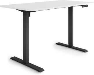 ESMART Germany ETX-121BW 140x70 cm Weiß Ergonomischer Steh-Sitz-Schreibtisch Stufenlos elektrisch höhenverstellbar 73,5-123,5cm 3X Memory Aktivitätserinnerung Soft-Start/Stopp Schnelle Montage