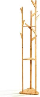 Garderobe dreieckig 3 Ablagen 32,5x166 cm (ØxH) 100% Bambus Natur