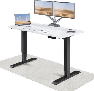 Höhenverstellbarer Schreibtisch - Höhenverstellbar Elektrisch mit Flüsterleisem Dual-Motor & Touchscreen - Hohe Tragfähigkeit - Stehtisch von Desktronic, Schwarz + Weiß, 140x70 cm