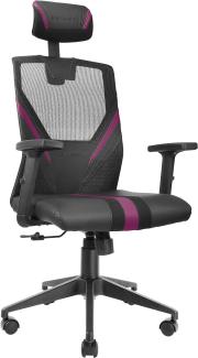 Mars Gaming MGC-Ergo Violett, Ergonomischer Gaming Stuhl, Atmungsaktives Mesh, Einstellbare Nacken + Lendenwirbelstütze + Armlehnen