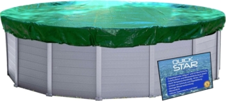 QUICK STAR Abdeckplane Pool Ø 720cm Rund für Pools bis 650 cm Winterabdeckplane Poolabdeckung 180g/m² Grün/Schwarz