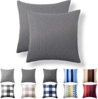 Alreya 2er-Set Renforcé Kissenbezug 60x60 cm - 100% Baumwolle mit YKK Reißverschluss, Superweicher Kopfkissenbezug 60x60, Kissenhülle, Schwarze Diamanten, nur Kissenbezug