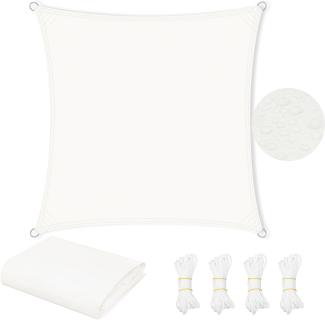 WOLTU Sonnensegel Wasserdicht 2x2 m Quadratisch 95% UV Schutz Segeltuch 200 g/m² Polyester Sonnenschutz Schattenspender für Balkon Terrasse Garten, mit Befestigungsseilen, Creme