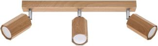 SOLLUX SL. 1030 Deckenleuchte ZEKE 3 Eiche L: 50, B: 450, H: 200, GU10/40W, dimmbar
