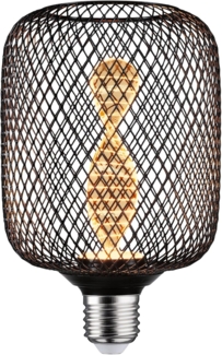 Paulmann 29082 Metallic Glow Edition Standard 230V LED Leuchtmittel Zyl E27 Helix 3,5W 110lm 100mm Schwarz Metall 1800K