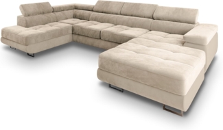 Masseno Ecksofa CASONE mit Schlaffunktion U-Form, Sofa mit Bettkasten