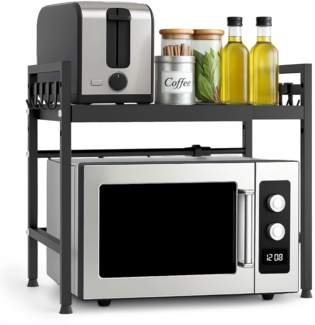 Allyson Küchenregal Multifunktions-Mikrowellenregal inkl. 8 Haken, Verstellbar