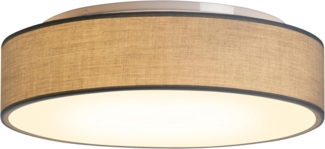 Zedelmaier Deckenlampe Stoff Rund 50cm E27x3 max. 40W Deckenleuchte Taupe Stoffschirm Wohnzimmer Schlafzimmer Küche Flur Kinderzimmer Lampe Decke Lampenschirm