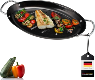 bremermann Grillplatte Fisch-Grillpfanne oval, Grillplatte antihaftbeschichtet (1-St)