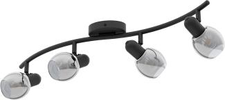 Eglo 98626 Spotleuchte POLLICA Rauchglas schwarz-transparent E14 4X28W L:64cm B:22cm dimmbar