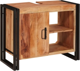 vidaXL Waschbeckenunterschrank Braun 71 x 33 x 58 cm Massivholz Akazie 4102773
