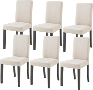Esszimmerstuhl Hamburg 6er Set Textil Beige [en. casa]