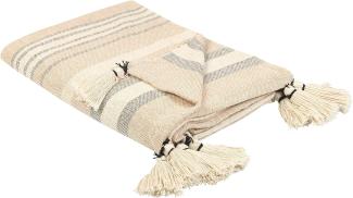 Kuscheldecke YARSELI Baumwolle 130 x 170 cm Beige