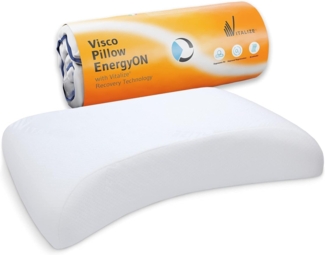 Seitenschläferkissen EnergyON | Regenerations-Nackenstützkissen mit Celliant-Tech-Bezug für die Erholung im Schlaf, klinisch getestet | Höhenverstellbares Nacken-Kissen für Sportler & Leistungsträger