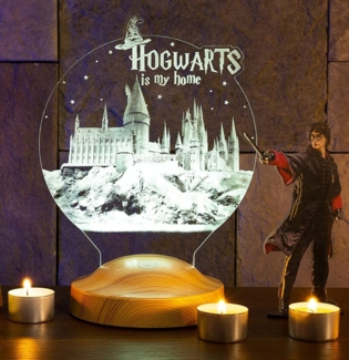 Geschenkelampe LED Nachttischlampe Hogwarts Harry Potter 3D mehrfarbiges Nachtlicht Geschenke für Kinder, Leuchte 7 Farben fest integriert, Geburtstagsgeschenk für Freunde, Mädchen, Junge, HP Fans, Kollegen