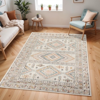 Livabliss Teppich JAIPUR, rechteckig, Höhe: 13 mm, Skandinavischer Teppich, Kurzflor Boho-Wohnzimmerteppich, Läufer