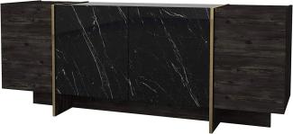 Sideboard Veyron Rebab Braun Dunkelgrau ( Marmor Optik )