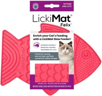 LickiMat Antischlingnapf Schleckmatte aus Naturgummi für Katzen - pink, mikrowellengeignet