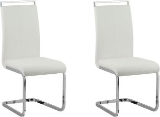 Esszimmerstuhl Kunstleder weiß 2er Set GREEDIN