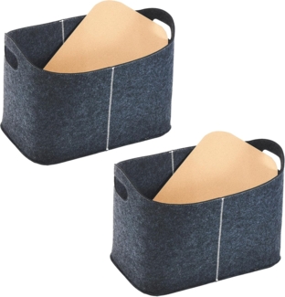 Kobolo Kaminholzkorb Aufbewahrungskörbe 2er Set mit Grifflöchern - Filz (ohne Deckel)