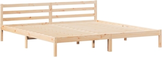vidaXL Bettgestell mit Kopfteil Braun 210 x 180 cm Massivholz Kiefer 869770