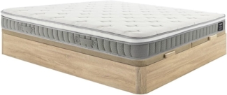 Vente-unique - Bett mit Bettkasten - 180 x 200 cm - Natur hell - Taschenfederkernmatratze mit Memoryschaum - Höhe 21 cm - VITOGO von YSMÉE